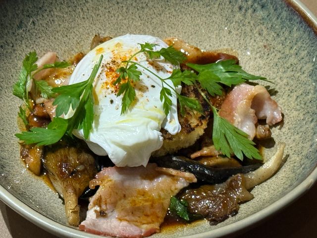 LE RESTAURANT DES ARTS - LE TOUQUET - Restaurant Le Touquet Oeuf mollet champignons lard